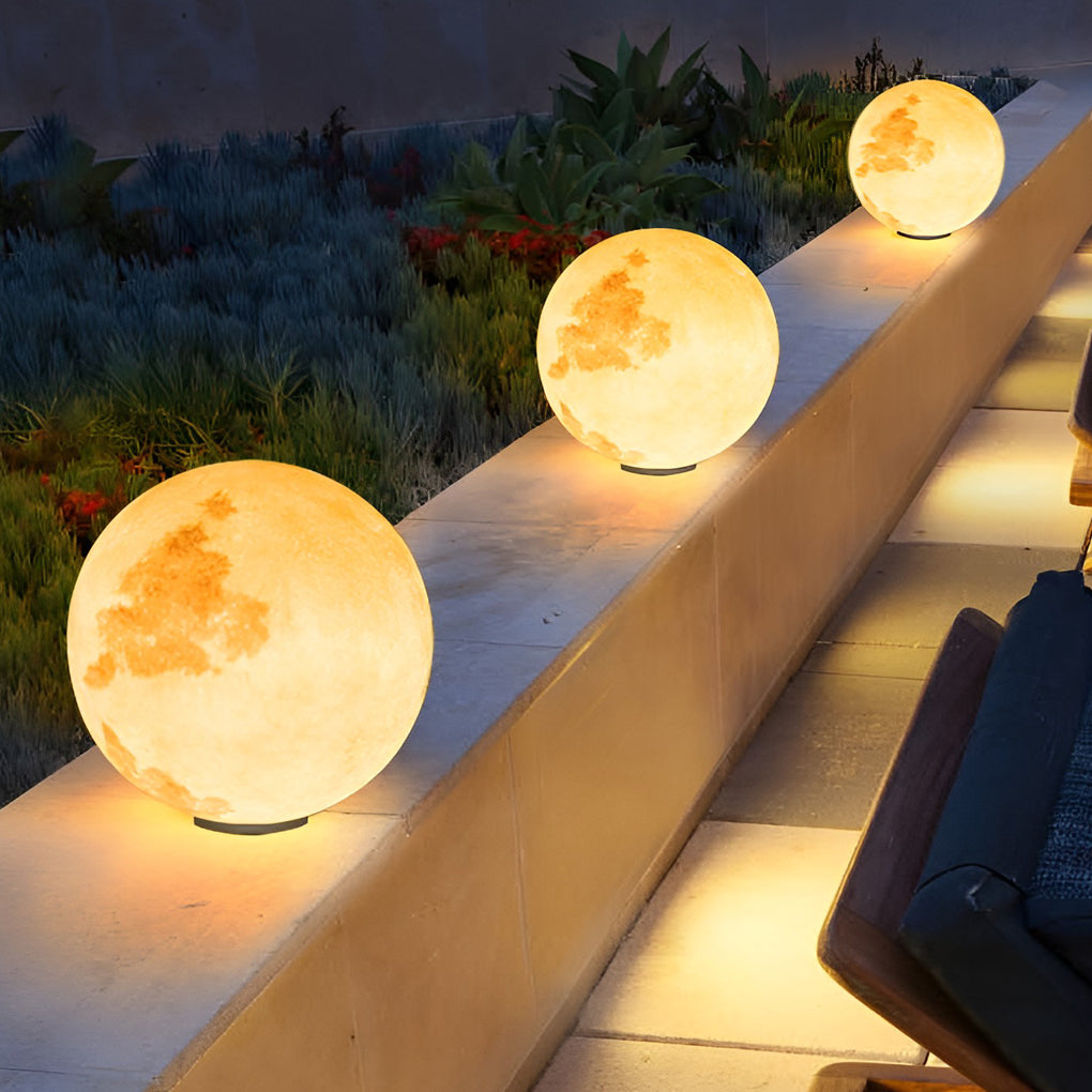 Moon Waterproof LED Modern Solar Post Caps Lights Pillar Light - Lamp Outdoor