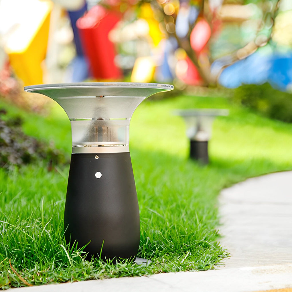 Efficient 3.5W Solar LED Path Downlights 360° Modern Black Landscape Lighting - Lamp Outdoor