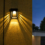 Waterproof Intelligent LED Black Modern Solar Outdoor Wall Lights - Lamp Outdoor