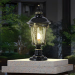Dual Purpose Waterproof Aluminum Retro Solar Fence Post Lights with Remote - Lamp Outdoor