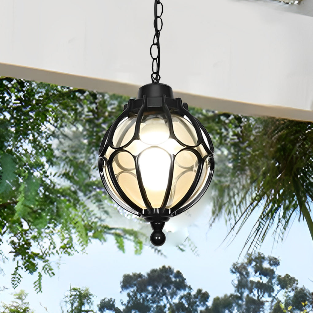Glass Ball Aluminum Waterproof American Style Outdoor Chandelier Light - Lamp Outdoor