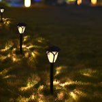 2PCS Intelligent Solar LED Lawn Lamps with Black Opaque Glass Lampshade - Lamp Outdoor