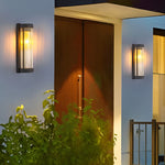 Creative Glass Waterproof LED Black Modern Solar Wall Lamp Exterior Lights - Lamp Outdoor