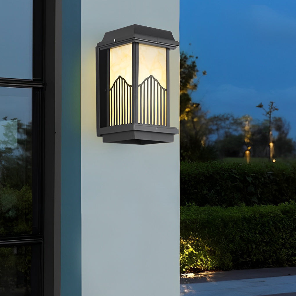 Waterproof Solar Powered Automatic Charging Outdoor Wall Lights with Remote - Lamp Outdoor