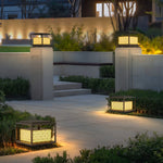 Square Waterproof Modern Solar Outdoor Fence Post Lights Pillar Light - Lamp Outdoor
