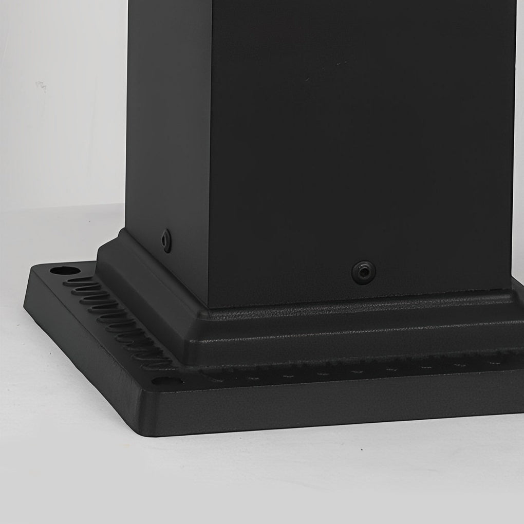 Black Solar Pathway Bollard Lights Three-Step Dimming Outdoor Lighting - Lamp Outdoor