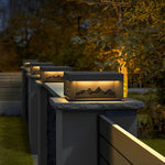 Mountain Scenery LED Waterproof Black Modern Solar Fence Post Lights - Lamp Outdoor
