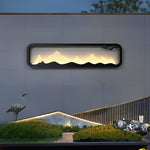 Rectangular Mountain Scenery LED Waterproof Black Outdoor Wall Lamp - Lamp Outdoor