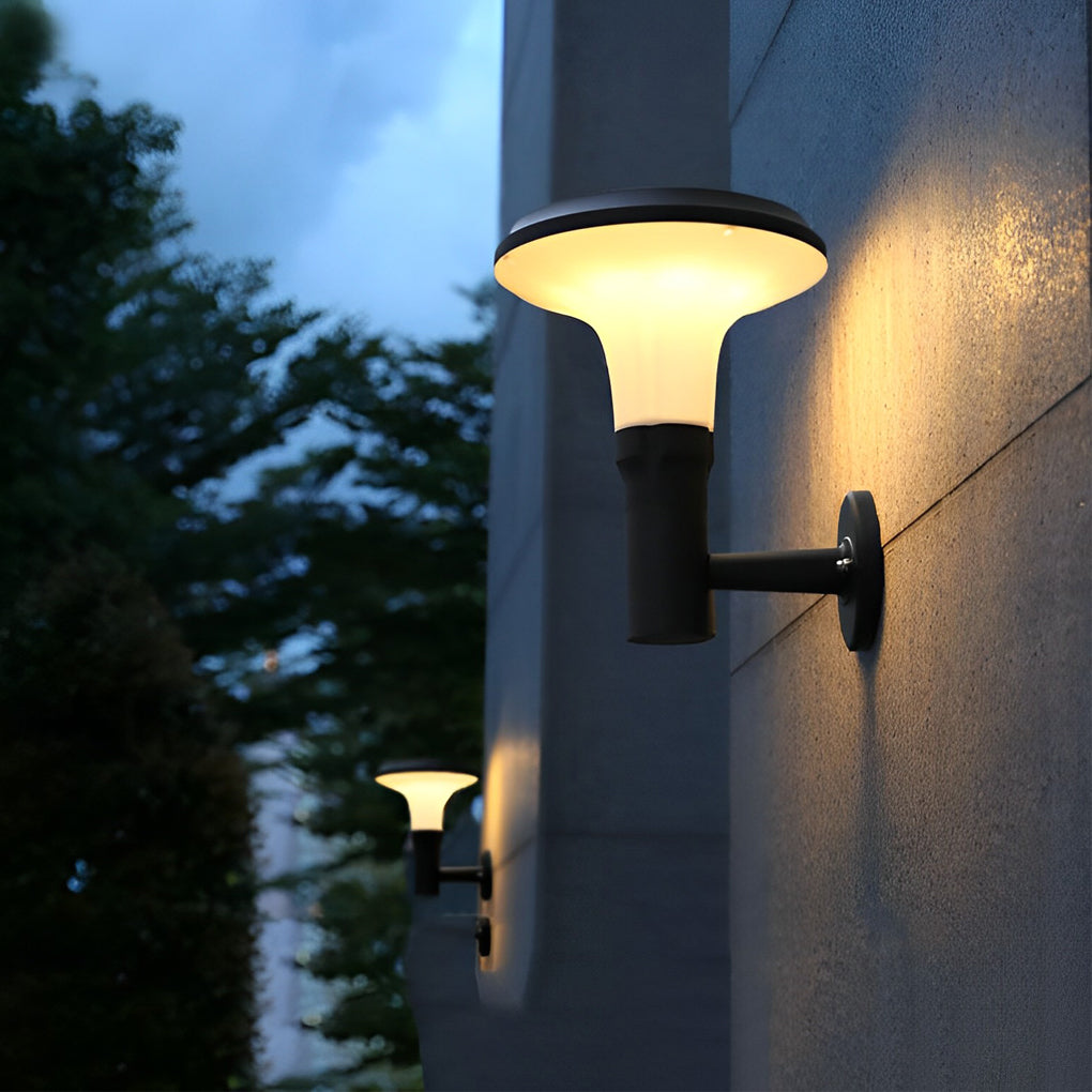 Round Flower LED Waterproof Black Modern Solar Wall Lamp Wall Sconces Lighting - Lamp Outdoor
