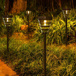 Smart Solar Black Outdoor Post Light Weatherproof LED Lawn Lamp with Intelligent Light Control - Lamp Outdoor