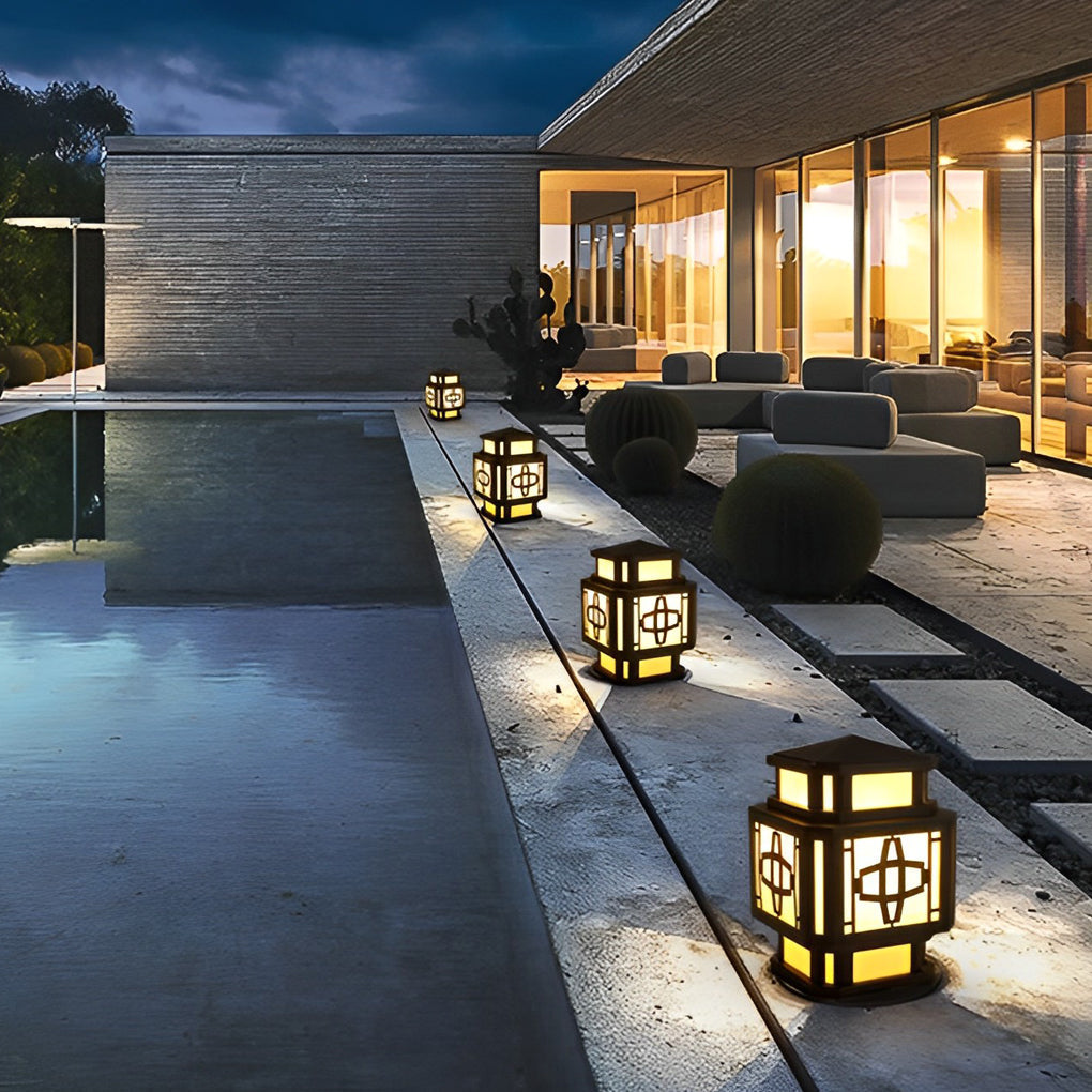 Creative LED Waterproof Black Retro Outdoor Deck Post Lights Pillar Light - Lamp Outdoor