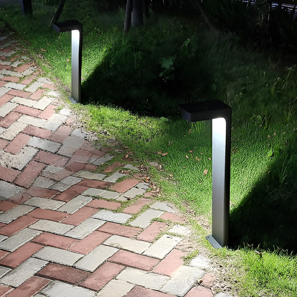 Sleek Solar Pathway Lights with Dusk-to-Dawn Sensor Modern LED Outdoor Landscape Lighting - Lamp Outdoor