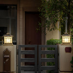 Classical Waterproof LED 3 Step Dimming Bronze Solar Post Caps Lights - Lamp Outdoor