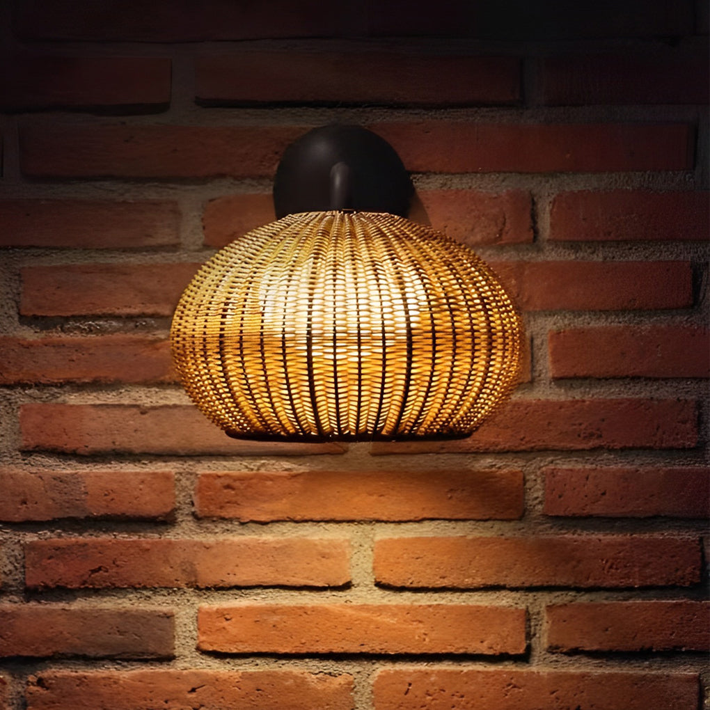 Lantern Shaped Waterproof Rattan Modern Outdoor Wall Lamp Chandelier - Lamp Outdoor