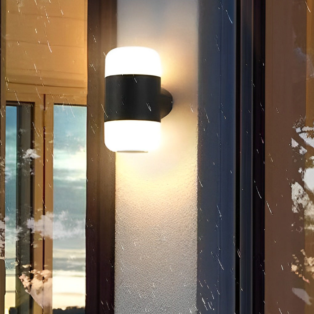 Round Up and Down Light LED Waterproof Black Modern Outdoor Wall Lamp - Lamp Outdoor