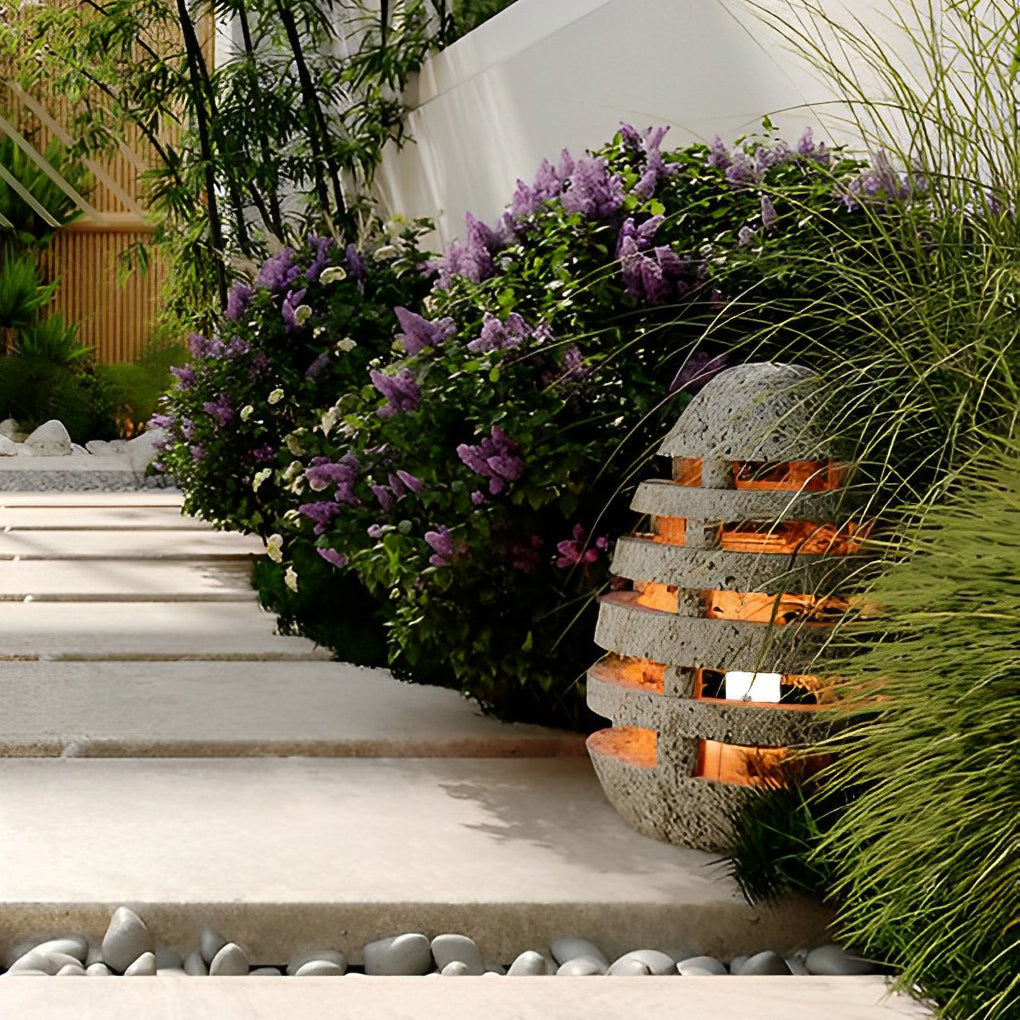 Elegant Egg-Shaped Resin Outdoor LED Lawn Light Waterproof & Modern Lighting - Lamp Outdoor