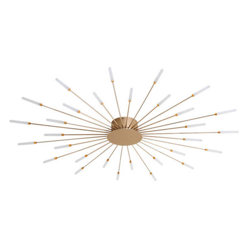 Wesley Flush-Mount Ceiling Light Fireworks, Black/Gold - Lamp Outdoor