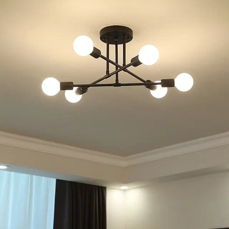 Lindsy Modern Flush Mount Ceiling Light, Gold & Black - Lamp Outdoor