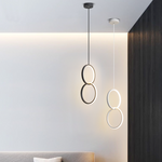 Doria Modern LED Pendant Light Black/White Metal Living Room - Lamp Outdoor