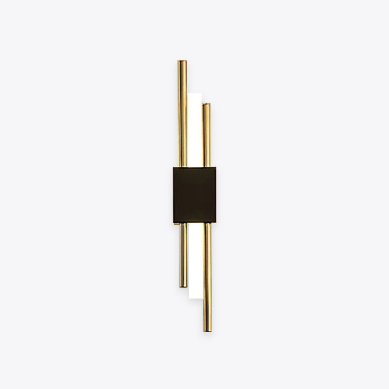 Dune Modern Bar Metal LED Wall Lamp, Black/Gold - Lamp Outdoor