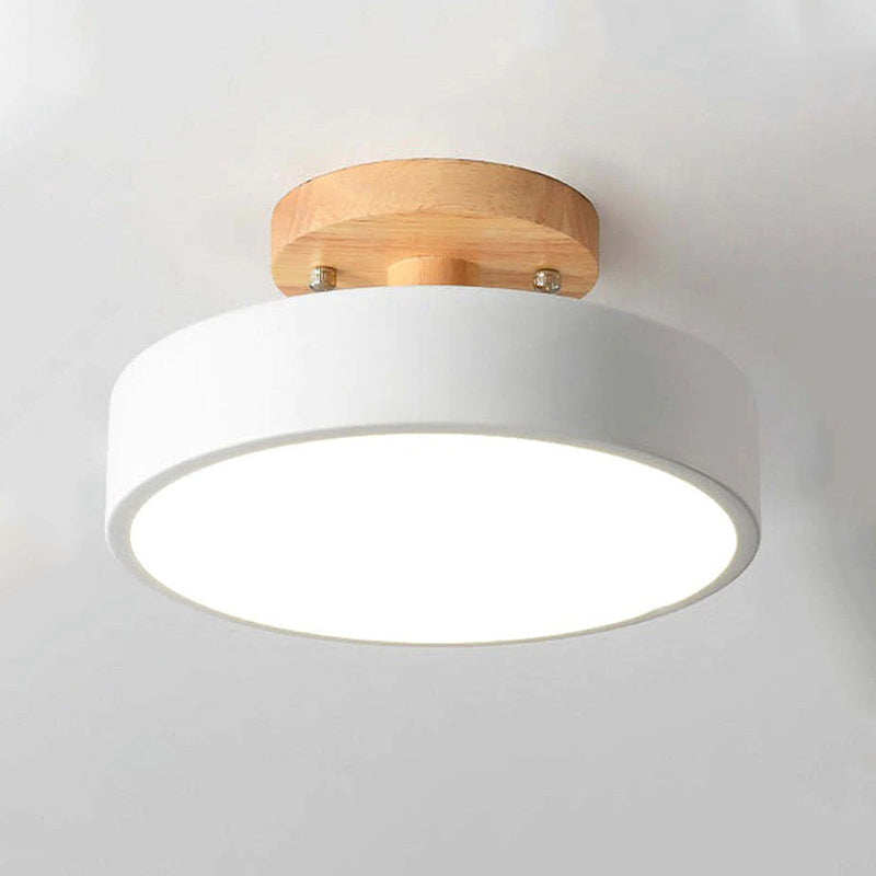 Orya Round LED Flush Mount Ceiling Light Modern Wood Colorful - Lamp Outdoor