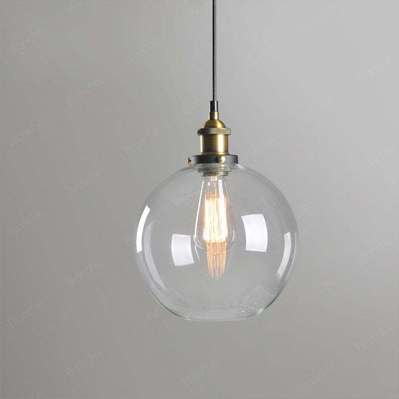 June Industrial Glass Pendant Light Clear/Amber/Smoke Grey - Lamp Outdoor