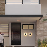 Klyne Minimalist Round/Square Outdoor Wall Lamp LED, Black/White - Lamp Outdoor