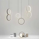 Doria Modern LED Pendant Light Black/White Metal Living Room - Lamp Outdoor