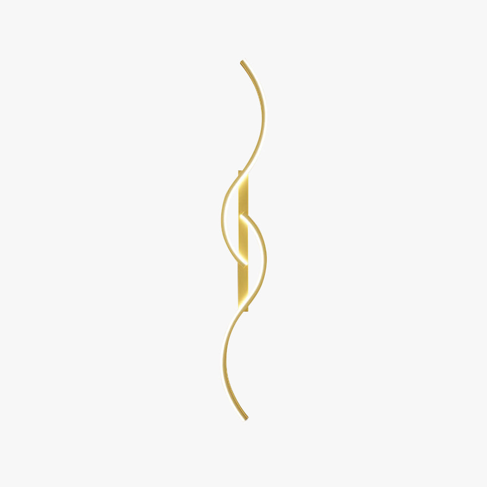 Lumor Modern Linear Wave Bedroom Wall Lamp, Black/Gold - Lamp Outdoor