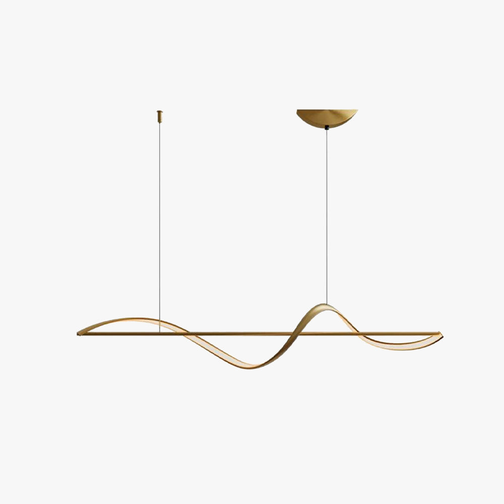 Zelin Pendant Light Wave Minimalist Designer, Metal, Brass/Black - Lamp Outdoor