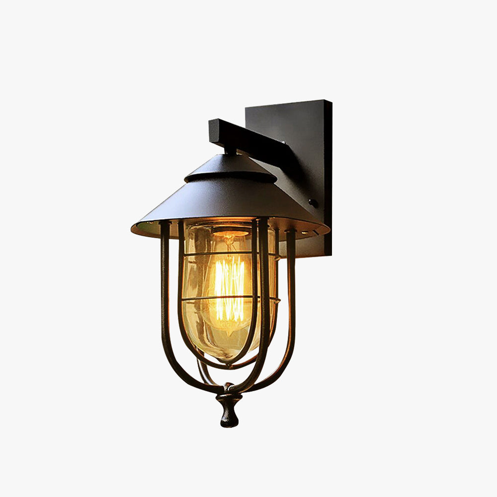 Epoch Vintage Lantern Shaped Metal Outdoor Wall Lamp - Lamp Outdoor