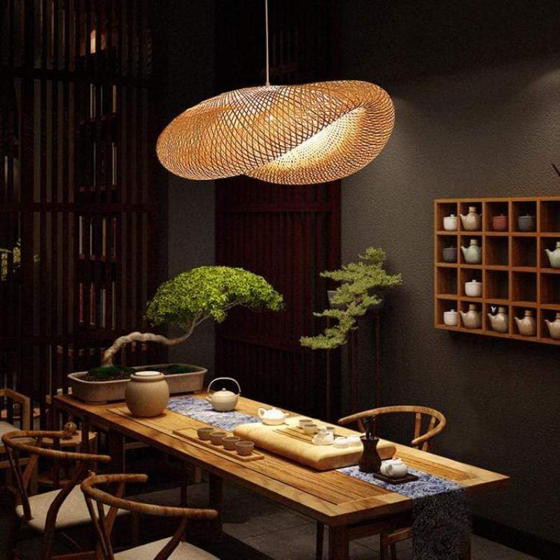 Rinwa Natural Pendant Light for Dining Room/Kitchen Island, Bamboo - Lamp Outdoor