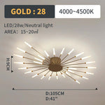 Wesley Flush-Mount Ceiling Light Fireworks, Black/Gold - Lamp Outdoor