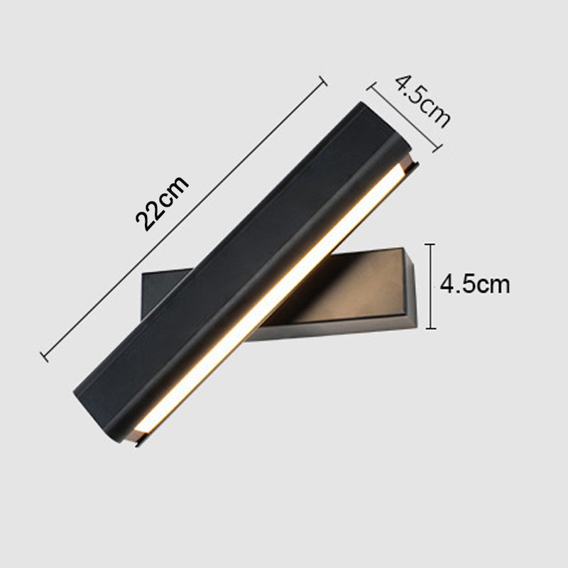 Orin Modern Rectangles Metal Rotatable Wall Lamp, Black/White - Lamp Outdoor