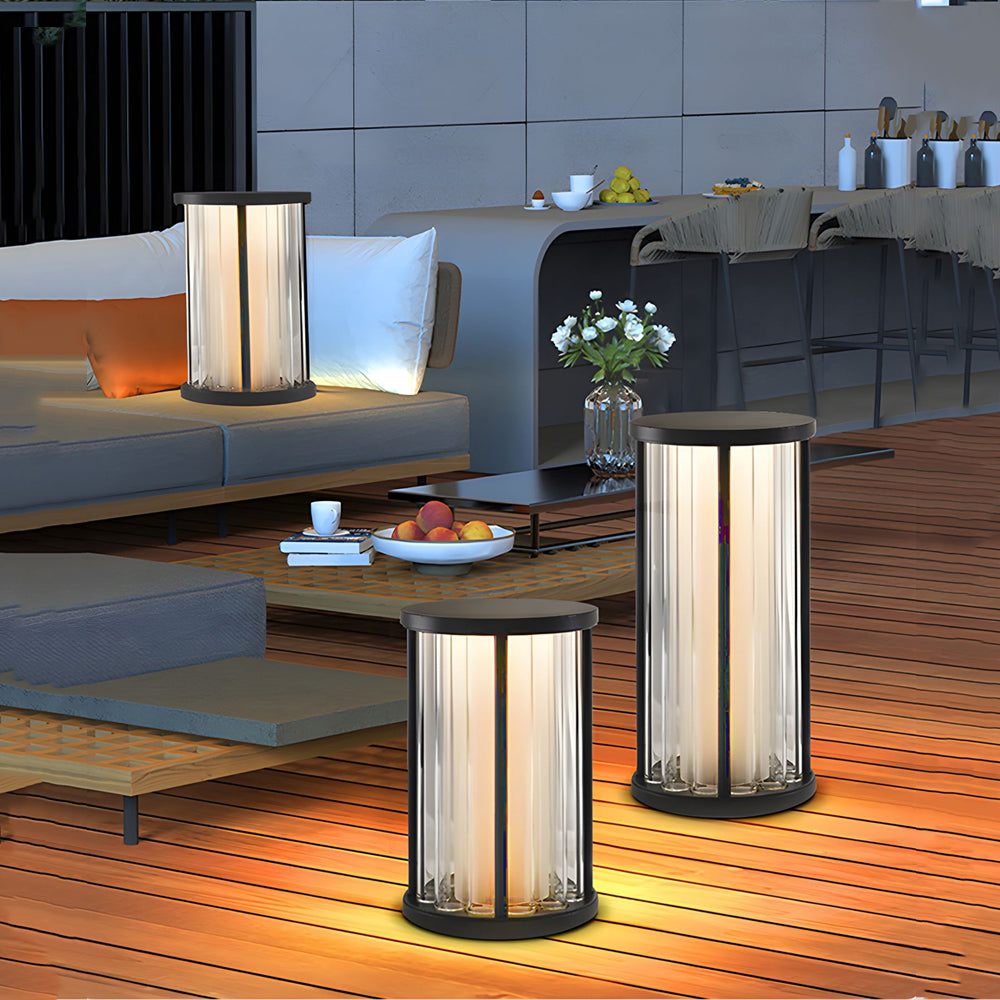 Cylinder Floor Lamp American Vintage Crystal - Lamp Outdoor