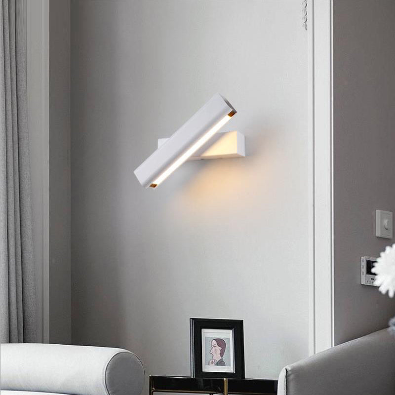 Orin Modern Rectangles Metal Rotatable Wall Lamp, Black/White - Lamp Outdoor