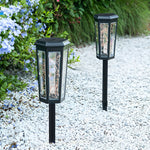 2Pcs Hexagonal LED String Lights Solar Lawn Lights With Motion Sensor - Lamp Outdoor