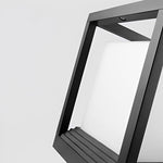Minimalist Square Waterproof LED Black Modern Solar Fence Post Lights - Lamp Outdoor