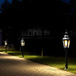 Elegant European-Style Black LED Outdoor Pathway Lamp Post - Lamp Outdoor
