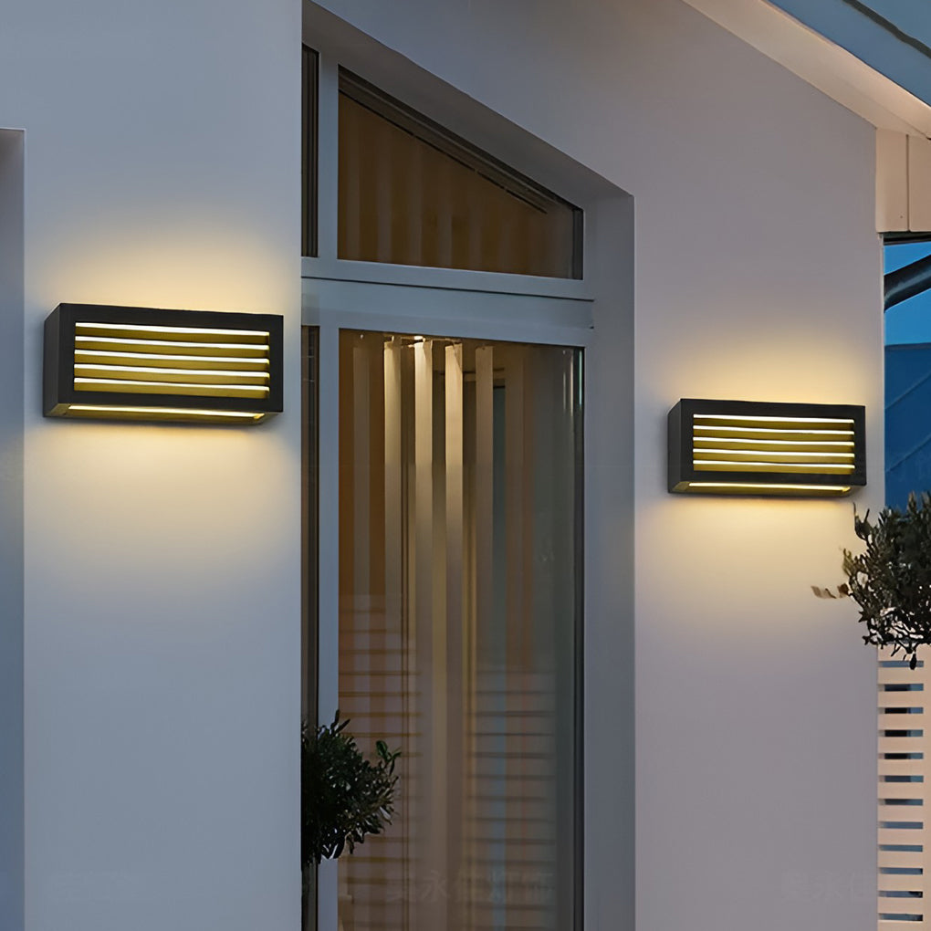 Rectangle Waterproof 12W LED Black Modern Outdoor Wall Sconces Lighting - Lamp Outdoor
