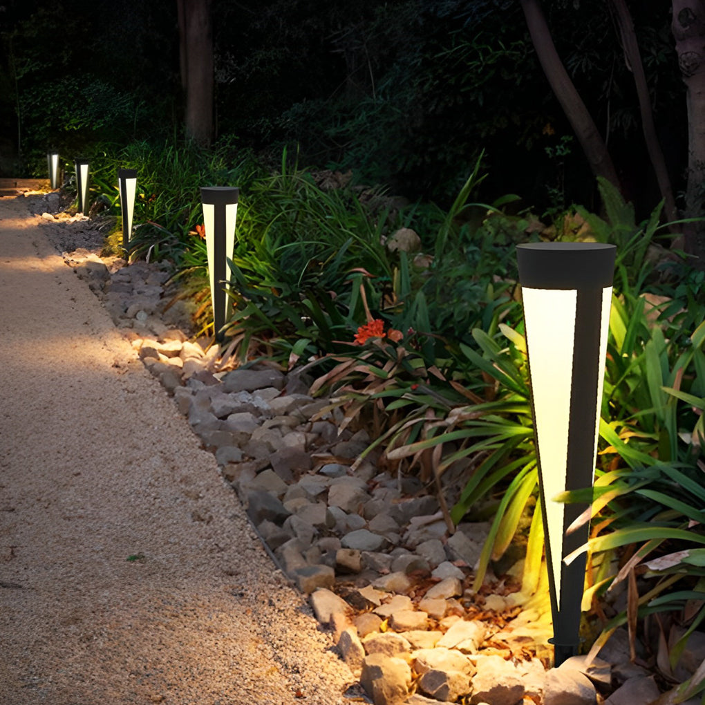 Round Gray Solar Outdoor Light Waterproof LED Lawn Lamp - Lamp Outdoor