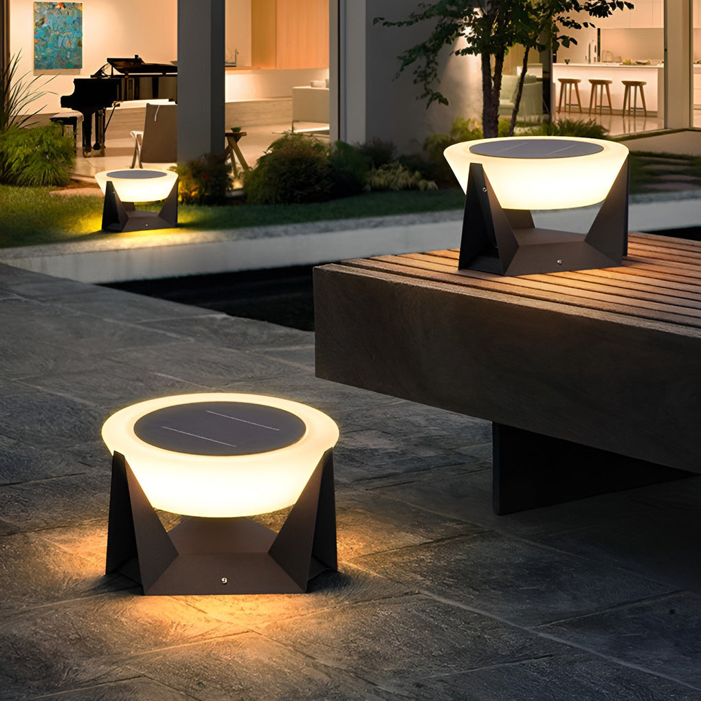 Waterproof LED Gray Modern Outdoor Solar Deck Post Lights Pillar Light - Lamp Outdoor