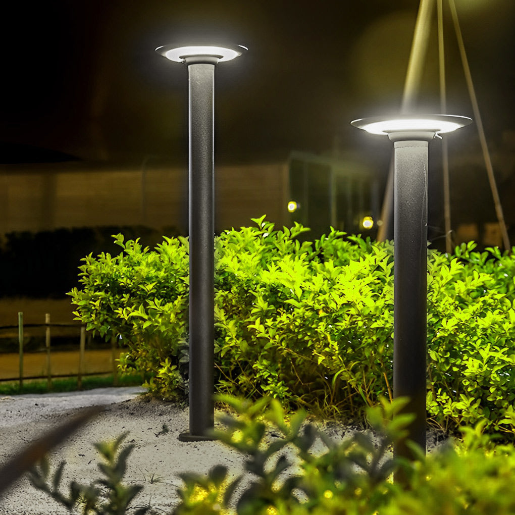 Round LED Solar Garden Light with Intelligent Light-Control & Waterproof Design - Lamp Outdoor