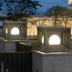 Waterproof Square Creative LED Black Modern Solar Fence Post Lights - Lamp Outdoor