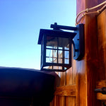 Antique Lantern Shaped Glass Waterproof Black Modern Wall Sconce Lighting - Lamp Outdoor