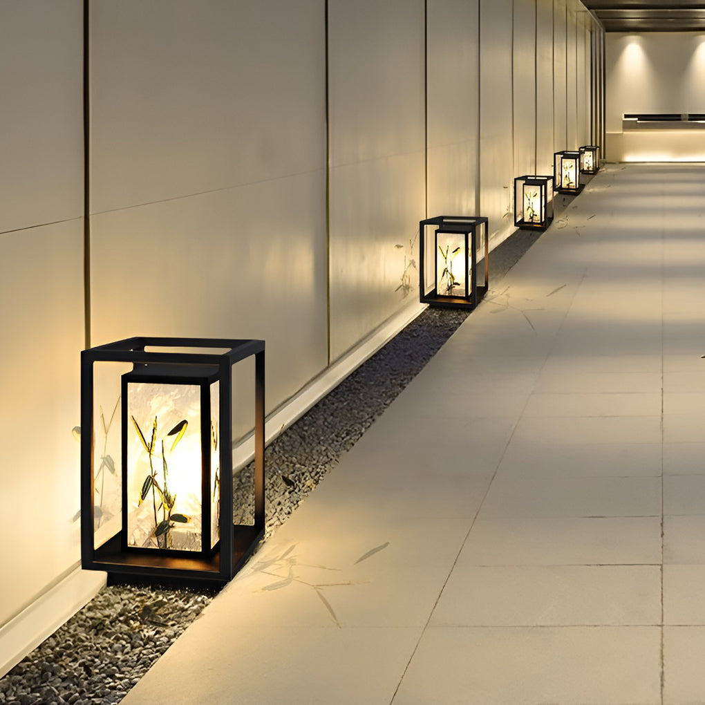 Artistic Solar LED Pathway Lights with Landscape Pattern - Lamp Outdoor