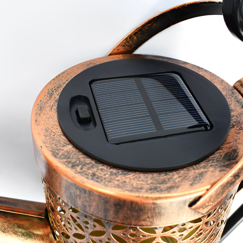 Iron Kettle Shower LED Solar Garden Light Unique and Efficient Outdoor Illumination - Lamp Outdoor