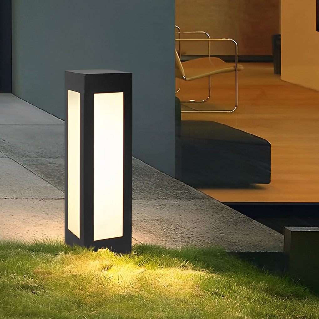 Modern Black Solar Bollard Lights Automatic, Waterproof LED Outdoor Lighting - Lamp Outdoor