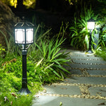 Ancient House Style Solar LED Post Light with 3-Step Dimming Durable Outdoor Lamp - Lamp Outdoor