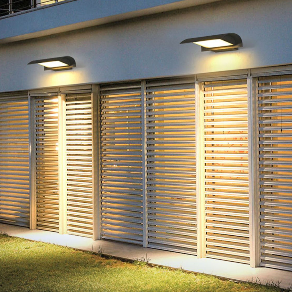 Curved Outdoor Waterproof LED Black Modern Minimalist Wall Lamp Exterior Lighting - Lamp Outdoor